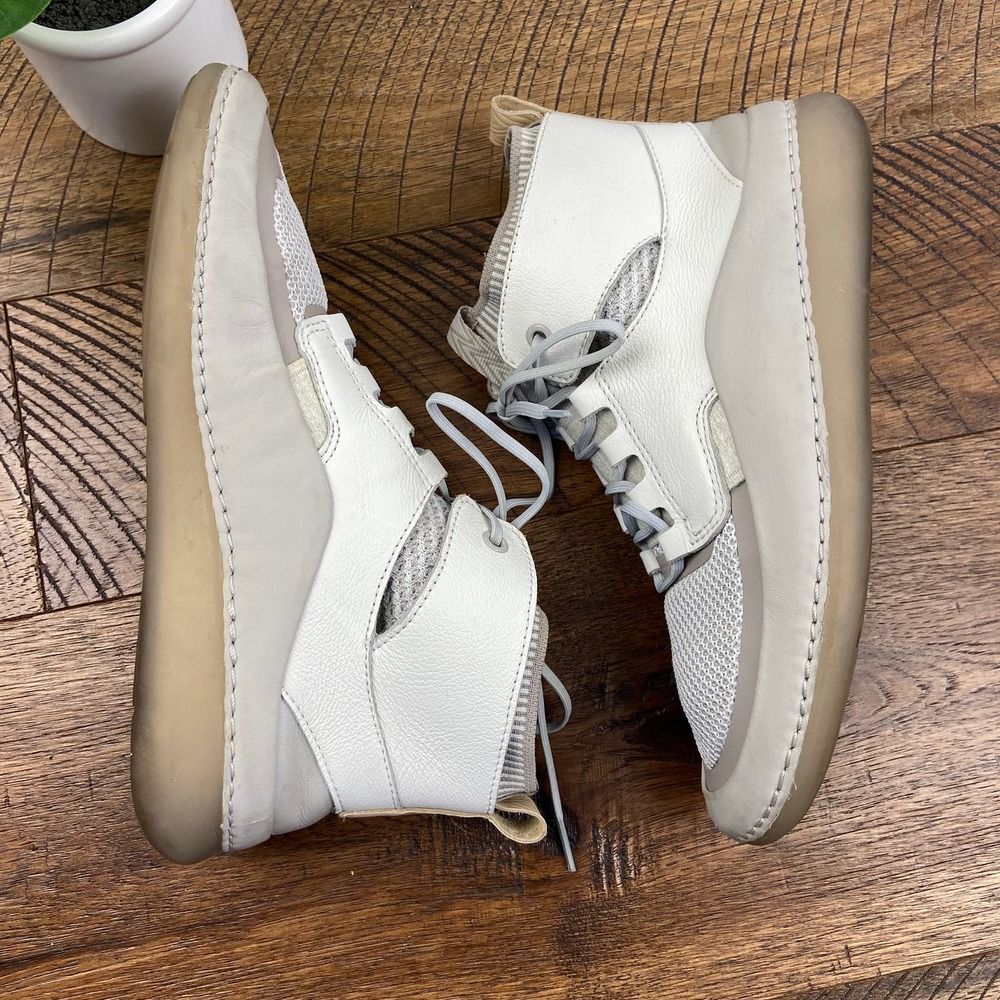 CLARKS 8 nature vii white high top sneaker lace up
